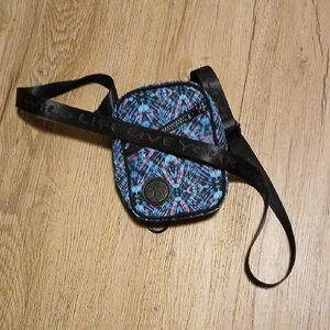 Black and Blue Belt Bag with Paisley Design